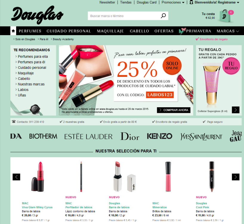 Douglas tienda online.