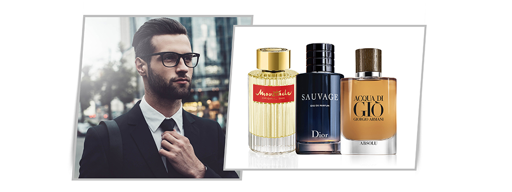 perfumes masculinos de 2018. Perfumes hombre Navidad 2018: Moustache, de Rochas, Eau Sauvage de Dior, Acqua di Giò de Giorgio Armani