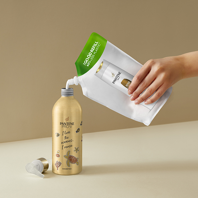 Pantene, nuevo envase de aluminio y recambio para rellenar